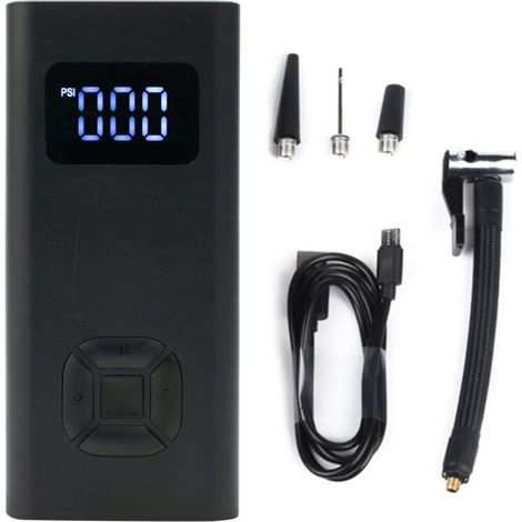 Pompa di aria del pneumatico, compressore d'aria portatile, manometro digitale con luce a LED, pompa di aria elettrica ricaricabile di USB 150 psi per auto, biciclette, moto, palle (1/5)