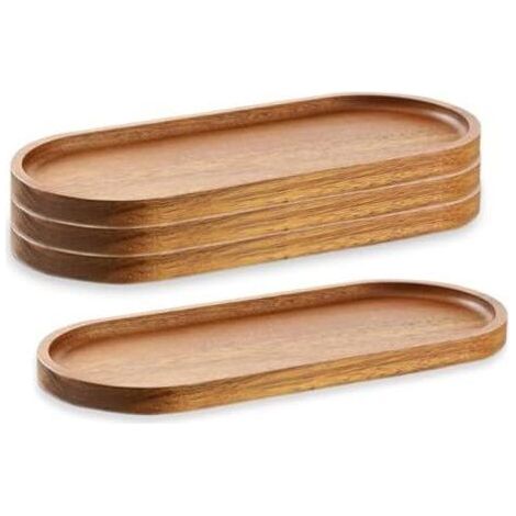 BUNTHAUS Plateaux de service en bois, planches à charcuterie, plateaux ovales en bois, plateau de service à fromage, plateaux en vrac pour desserts, amuse-gueules, pain, collations aux fruits