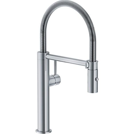 Franke 115.0472.960 Pescara L Miscelatore Cucina con Doccetta Canna Girevole 360° Cartuccia Ceramica colore Inox Satinato (1/5)