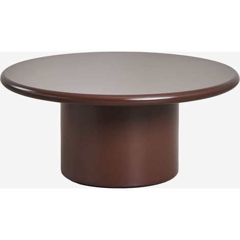Sklum – Table basse ronde MDF 80 cm – Finition peinte et vernie – Patins de protection pour sols – Mobilité facilitée