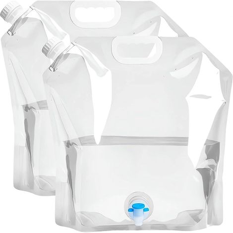 Ensemble de récipient à eau de 10 L, sans BPA, avec robinet et poignée, seau pliable, bidon de stockage d'eau portable pour une utilisation en extérieur et en camping.-AquaForge (1/5)