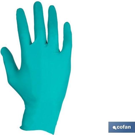 Guantes de nitrilo verdes estériles 100 uds, protección fitosanitaria y sin polvo (1/4)
