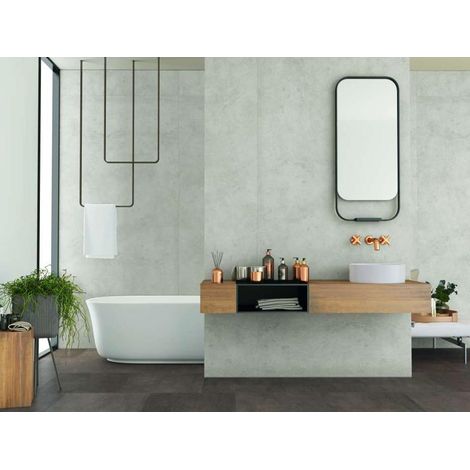 Panneau mural et sol étanche sans PVC ROTH NATURA -1180x392mm Ep. 3mm (3,7m²) coloris Greyge (1/5)