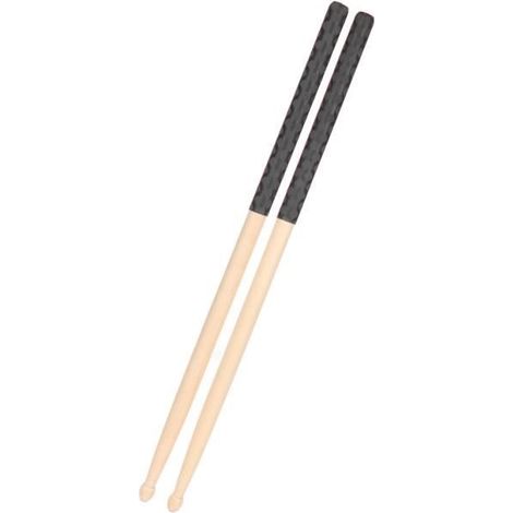 Shipenophy baguettes en bois Baguettes de batterie 5A pour adultes et enfants débutants, Modèle d\'écailles de poisson noir (1/4)