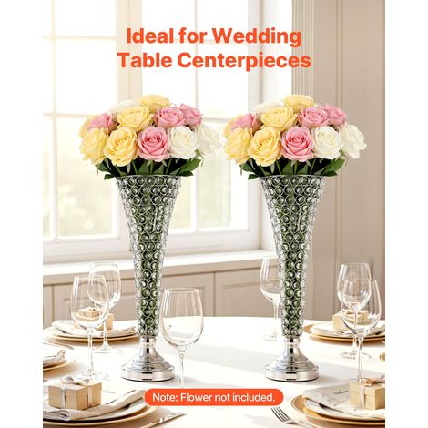 Vase de Mariage Métal Lot de 4 Vase de Centre de Table Hauteur 51 cm Support Cylindrique pour Compositions Florales, Banquets de Fê… (1/5)