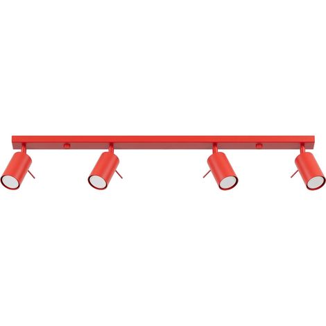 Sollux RING Barre de spots de plafond Ring rouge 4x GU10 (1/5)