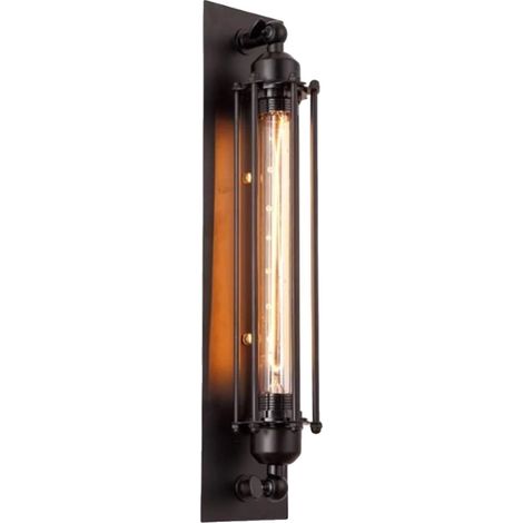 Aplique de pared, estilo vintage, estructura de hierro, bombilla no incluida, 1 unidad. (1/2)