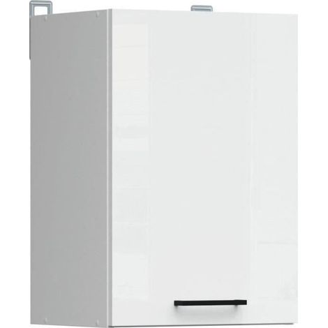 JUNONA Hochschrank 40 cm - 1 Tür - Hochglanz Weiß (1/5)
