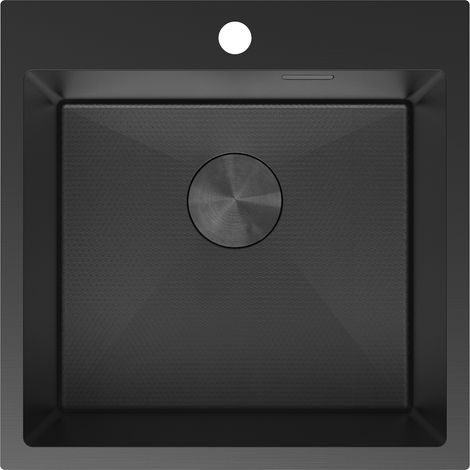 Mexen Solix Edelstahlspüle 1-Becken 500 x 500 mm, schwarz HC - 6407501000-70HC (1/5)