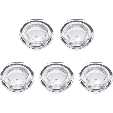 Air Compresseur Huile Niveau Jauge Viseur Verre M24x1.5mm Mâle Fileté Organique Verre Liquide Indicateur Viseur Fenêtre 5Pcs (1/5)
