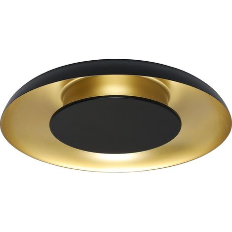 Plafoniera moderna nero-oro tonda 40cm LED 30W CCT (1/5)