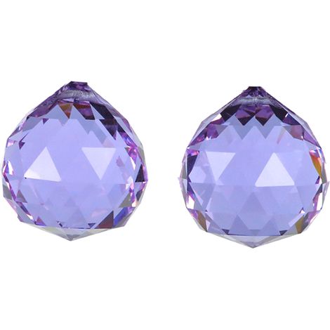Lot de 2 boules lumineuses en cristal coloré - Cristal violet de 40 mm
