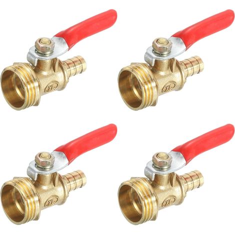 4Pcs Robinet à Bille Mini en Laiton G1/2" Mâle 5/16" Raccord (1/5)