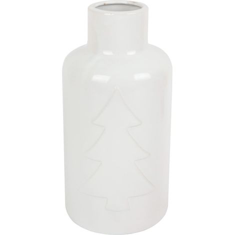 TrendLine Keramikvase 11,5 x 11,5 x 23 cm weiß