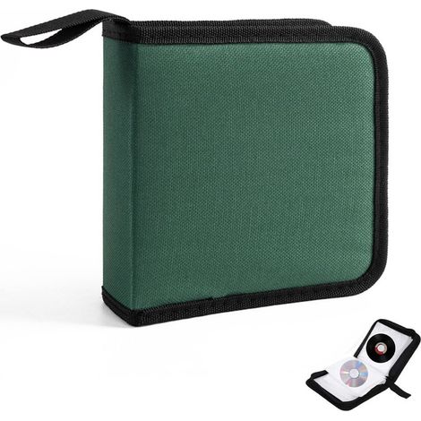 Custodia porta CD - Organizer con cerniera in tessuto Oxford per 40 dischi - Nero (1/5)