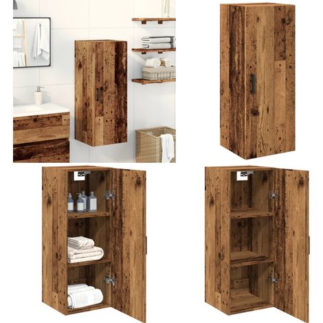 vidaXL Wandschrank Altholz-Optik 34,5x34x90 cm Holzwerkstoff (1/5)
