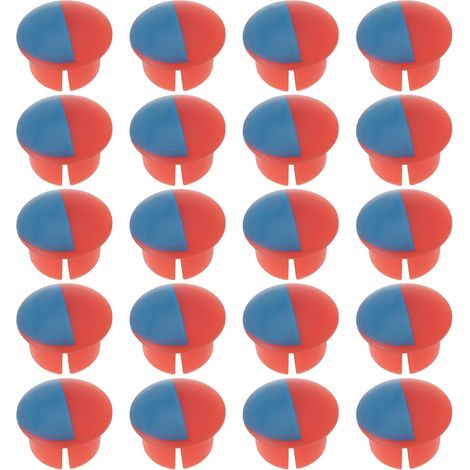 20 Pieces Hot and Cold Water Tap Indicators, Red and Blue Labels for Sinks, Cover Panels Suitable for 6.7mm Water Tap Holes (Red and Blue) (1/5)