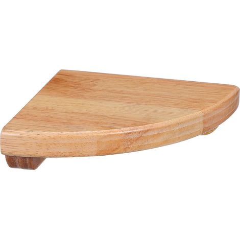 Eckwandregal – 1 Stück – Gummibaumholz – Schwebendes, halbkreisförmiges Regal – Wohnzimmer, Küche, Bad, Büro – 15 cm, Schokoladenbraun (1/5)