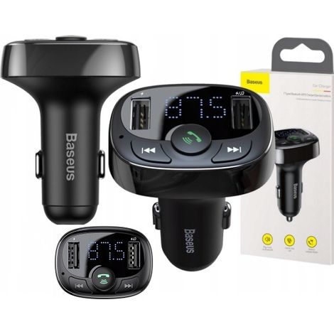 Caricabatterie per trasmettitore Baseus 2xUSB FM Bluetooth lettore di schede micro SD MP3 (1/5)