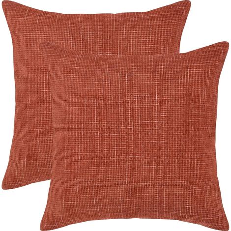 Lntyq 2er Set Kissenbezüge 18x18, Dekorative Kissenbezüge im Landhausstil, quadratische Kissenbezüge aus Rost-Chenille für Couch, Couch, Bett, Stuhl (1/5)