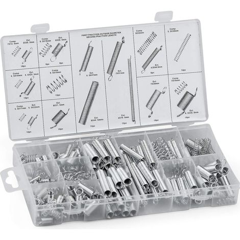 Ressorts de tension et de compression, assortiment de 200 ressorts avec boîte (1/5)