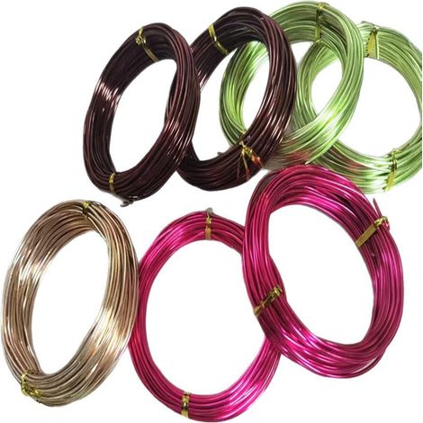 15 m 3 mm Fil aluminium or, Fil métal loisir créatif malléable et robuste, Fil aluminium anodisé pour sculpture, Bijoux, Modélisme, Bonsaï, Tissage et emballage