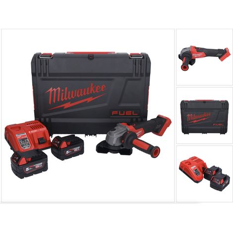 Milwaukee M18 FSAG115X-502X Akku Winkelschleifer 18 V 115 mm Brushless + 2x Akku 5,0 Ah + Ladegerät + HD Box