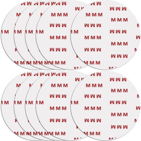 Lot de 10 pastilles adhésives circulaires double face de 70 mm Adhésif de rechange puissant pour support de montage de voiture pare brise caméra GPS verrouillage à ventouse crochet de tableau de bord