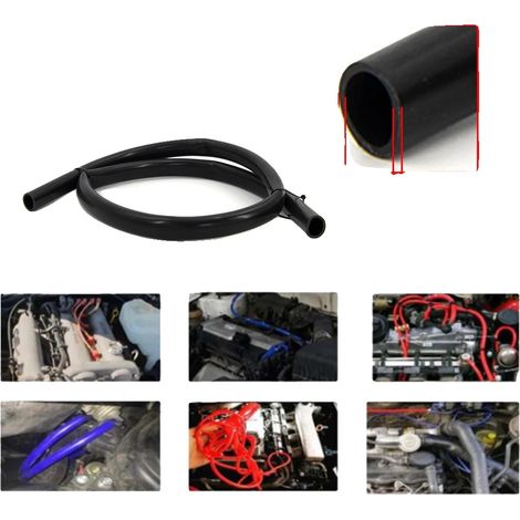 Tubo de vacío de silicona, 2 m de longitud, aplicación universal, diámetro interior 12 mm, color negro. (1/2)
