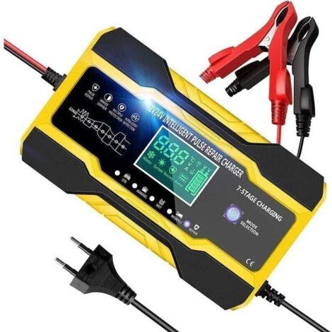 Enowelir Chargeur de Batterie Intelligent 12V 24V 10A pour Voiture et Moto avec Compensation de Température Écran LCD Tactile et 5 Modes de Réparation Automatique (1/4)
