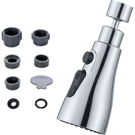 Tête de pulvérisation de robinet d'évier de cuisine pivotante à 360 degrés, remplacement de la tête de robinet de cuisine, tête d'eau purifiée du robinet de cuisine (joints en alliage) (1/5)