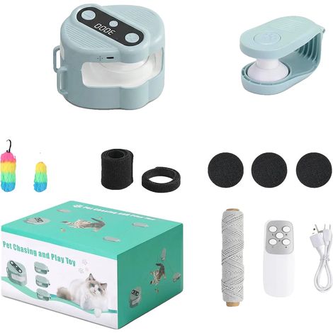 Juguete interactivo para gatos, velocidad ajustable, funciones atractivas, azul. (1/2)