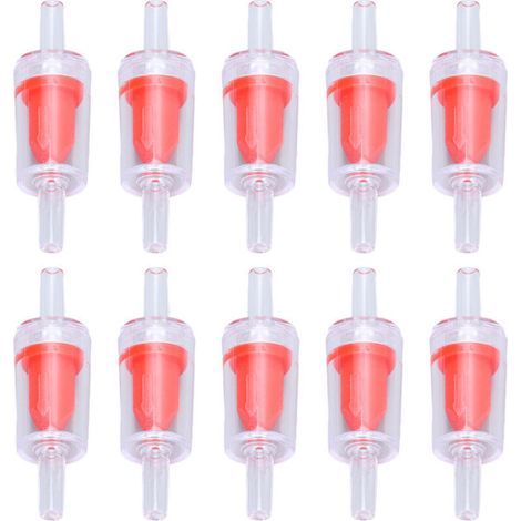 10 Pièces Clapet Anti-Retour 4mm PP pour Pompe à Air Aquarium, Valve Unidirectionnelle Anti-Retour Eau pour Aquarium Rouge (1/5)
