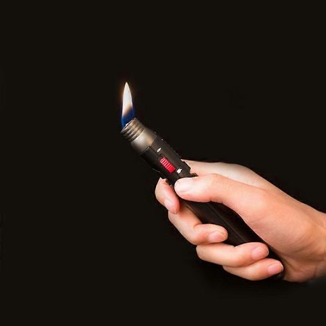 Briquet torche d'extérieur à flamme jet 1300 degrés, stylo à flamme butane rechargeable pour soudage et soudure (1/5)
