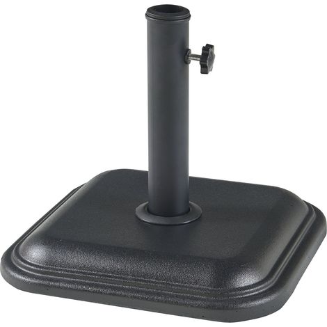 Base per ombrellone da giardino con adattatori 33 / 37 / 41 / 48 mm cemento 35 x 35 x 5 cm nero 030010248