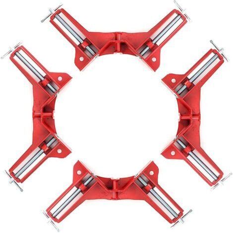 Lot de 4 pinces à angle droit à 90 degrés avec mâchoires réglables - Support de verre multifonction pour le bricolage, le travail du bois, les étagères, le soudage, les armoires