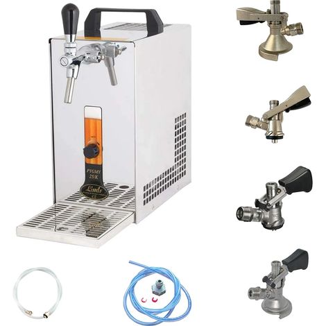 Komplett Set - Zapfanlage, Bierzapfanlage PYGMY 25/K mit Membranpumpe, 1-leitig Trockenkühlgerät aus Edelstahl, 35 Liter/h, Green Line, Zapfkopf: Set alle Zapfköpfe (1/5)