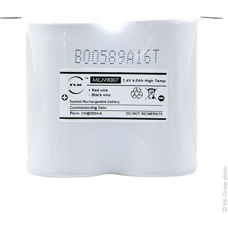 NX - Batterie eclairage secours 2xD ST1 Faston 4.8mm 2.4V 4Ah (1/4)