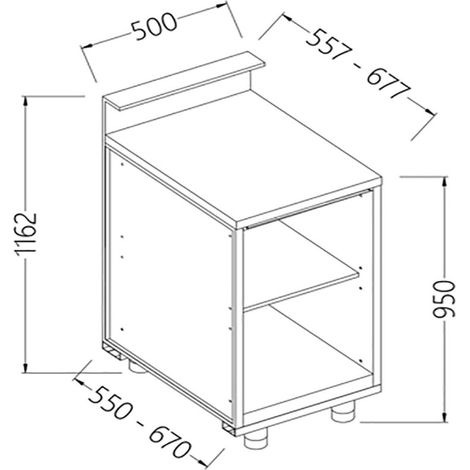Comptoir de bar neutre 500 x 550 x 1162 - Diamond