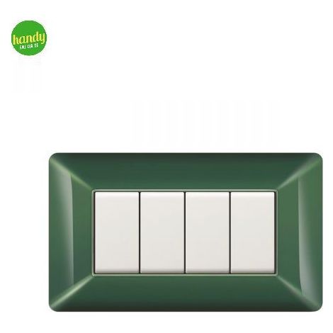 Placca da 4 moduli Easy Elettrocanali in plastica verde scozia
