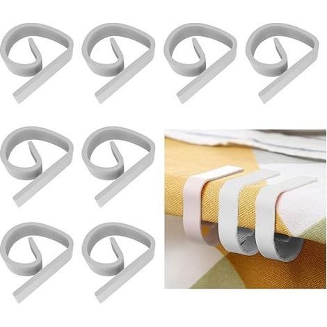 Pince Nappe Exterieur, Pince Nappe Table De Jardin, 8 Pièces Pince Nappe Table Epaisse, Pince Nappe Table, Pince Nappe Blanche, Pince Nappe, Attache Nappe De Table Exterieur (1/4)