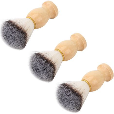 3 Brosses à Barbe en Poils Naturels - Manche Bois Ébène, Pour Barbe Dense et Soin Quotidien Homme (1/5)