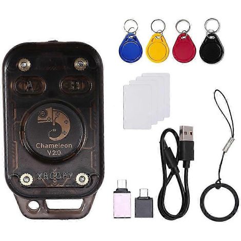 Émulateur de lecteur de puce RFID Chameleon V2.0 + 4 porte-clés/cartes UID 125 kHz 13,56 MHz Décodage de cartes NFC FDQ (1/5)