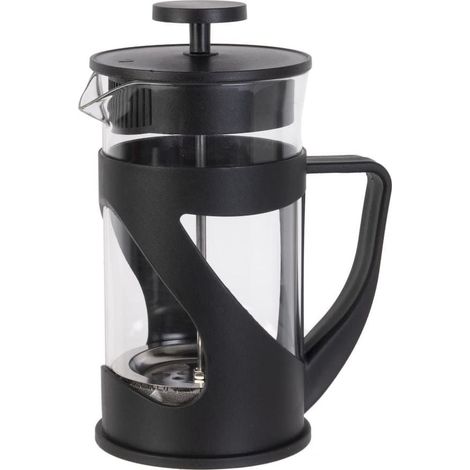 Cafetière à Piston 60cl en verre et Plastique noir pour 5 Tasses