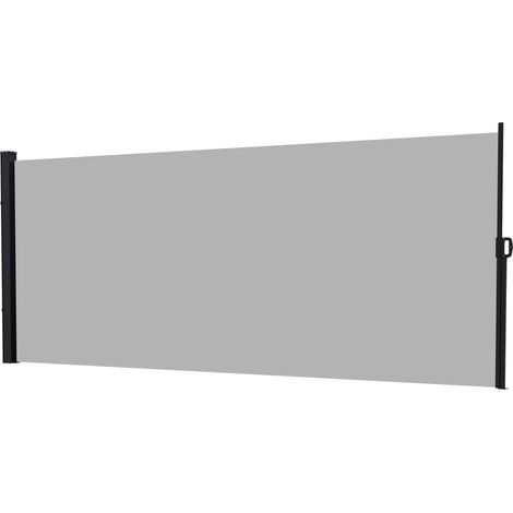 Ausziehbare Seitenmarkise, 4 m breit x 1,80 m hoch, Aluminium, hochdichtes, UV-beständiges Polyestergewebe (180 g/m²), grau