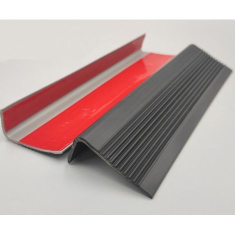 Bande de bord antidérapante d'escalier auto-adhésive de 5025mm, 1 mètre, décoration de bord de bande de roulement en caoutchouc PVC flexible, adaptée à une utilisation intérieure et extérieure (1/5)
