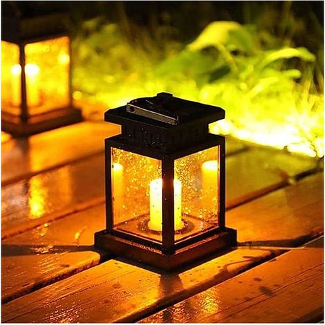 Extérieur Lumière solaire à LED Nuit Petit Décorations Pendaison Ancien Jardin Cour Feu de route Crépuscule à laube Marche/ Arrêt (1/2)