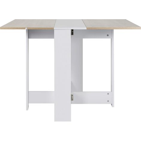 Mesa de comedor plegable blanca mate contemporánea para 4 a 6 personas