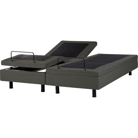 Adjustable Bed without Headboard Fabric DUKE II 180 x 200 cm (EU Super King) Dark Grey