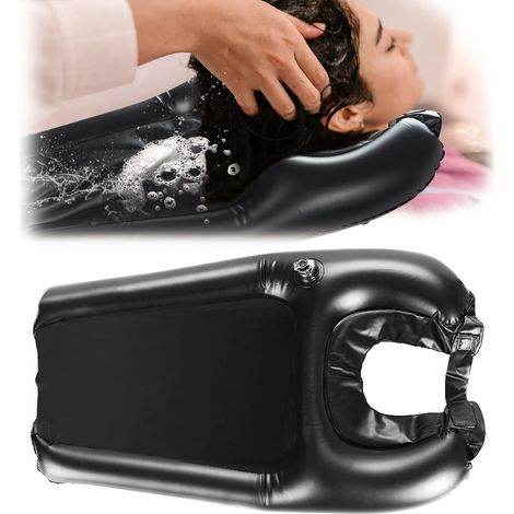 Lave-cheveux gonflable Bassin de lavage de cheveux gonflable tampon de shampooing Bac à shampooing portable pour femmes enceintes, blessées, alitées, maison, facile à nettoyer (1/5)
